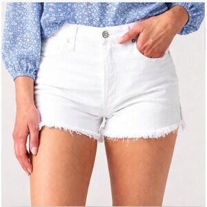 Citizens of Humanity Premium Vintage White Denim Button Fly Cutoff Shorts 26